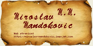 Miroslav Mandoković vizit kartica